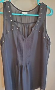 Eyeshadow Brand Sz M Black Sheer Tank